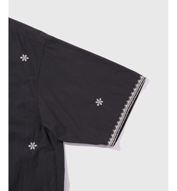 ADAM ET ROPE'「クロスステッチ ボックスシルエット オープンカラーシャツ」|シャツ・ブラウス|