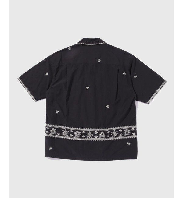 ADAM ET ROPE'「クロスステッチ ボックスシルエット オープンカラーシャツ」|シャツ・ブラウス|