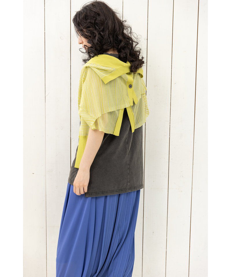  「シアーストライプニットカーディガン」|ニット・セーター|