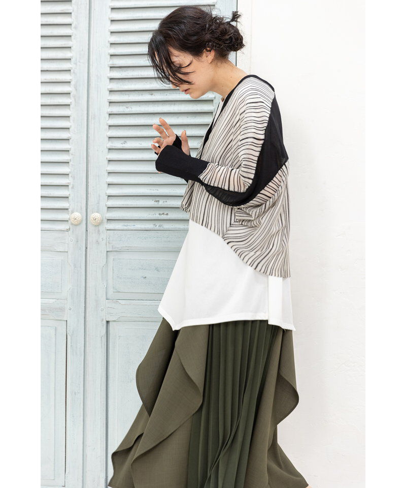  「シアーストライプニットカーディガン」|ニット・セーター|