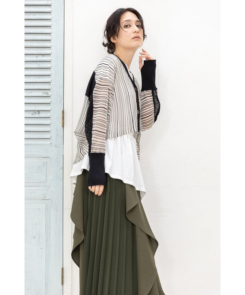  「シアーストライプニットカーディガン」|ニット・セーター|