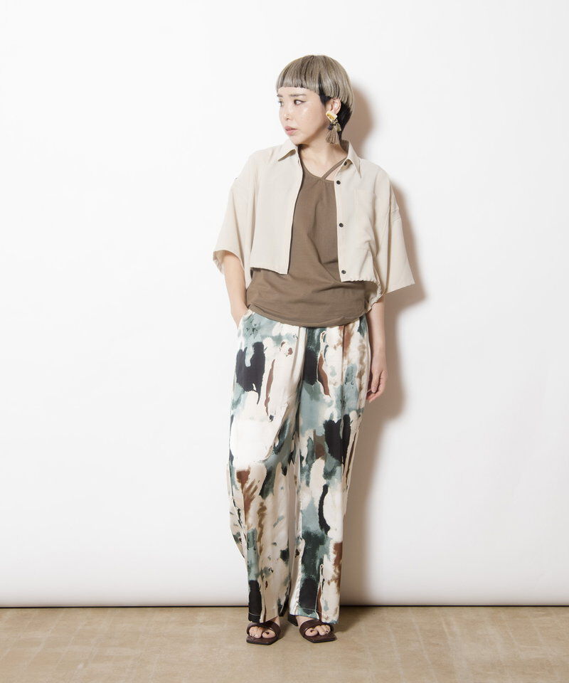  「クロップド切替シャツブラウス」|シャツ・ブラウス|