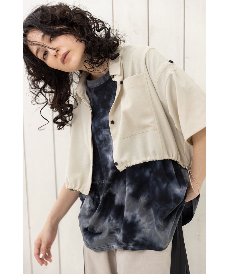  「クロップド切替シャツブラウス」|シャツ・ブラウス|