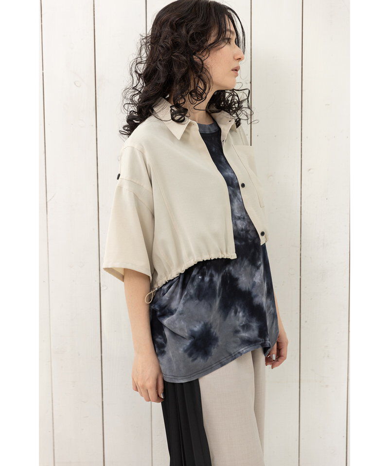  「クロップド切替シャツブラウス」|シャツ・ブラウス|