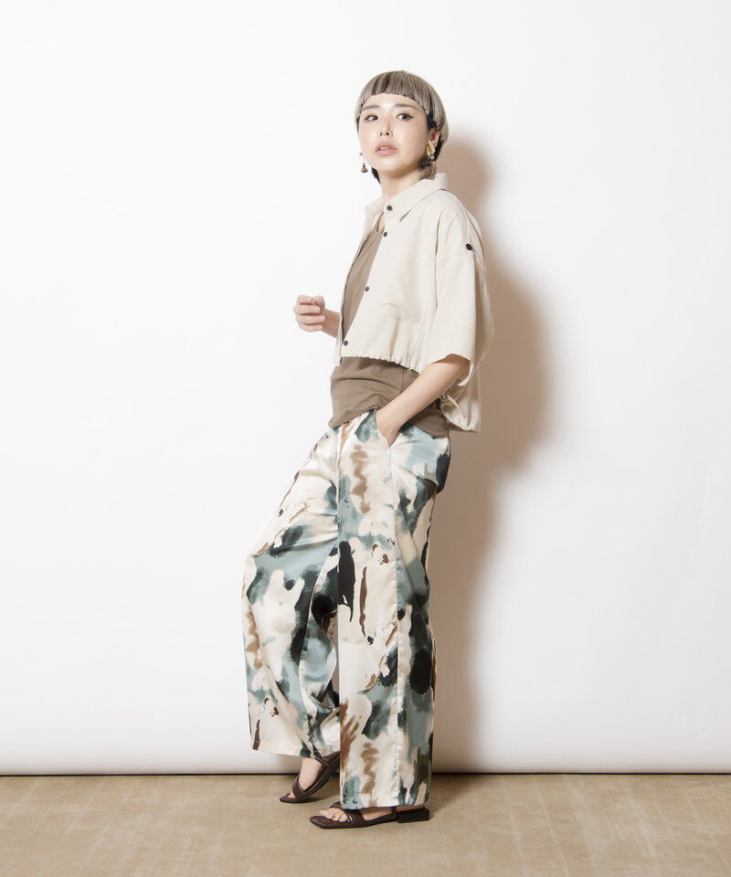  「クロップド切替シャツブラウス」|シャツ・ブラウス|