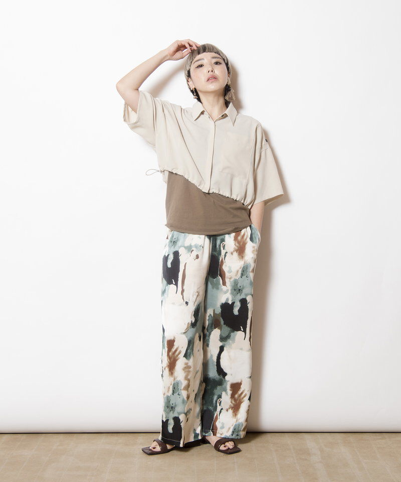  「クロップド切替シャツブラウス」|シャツ・ブラウス|