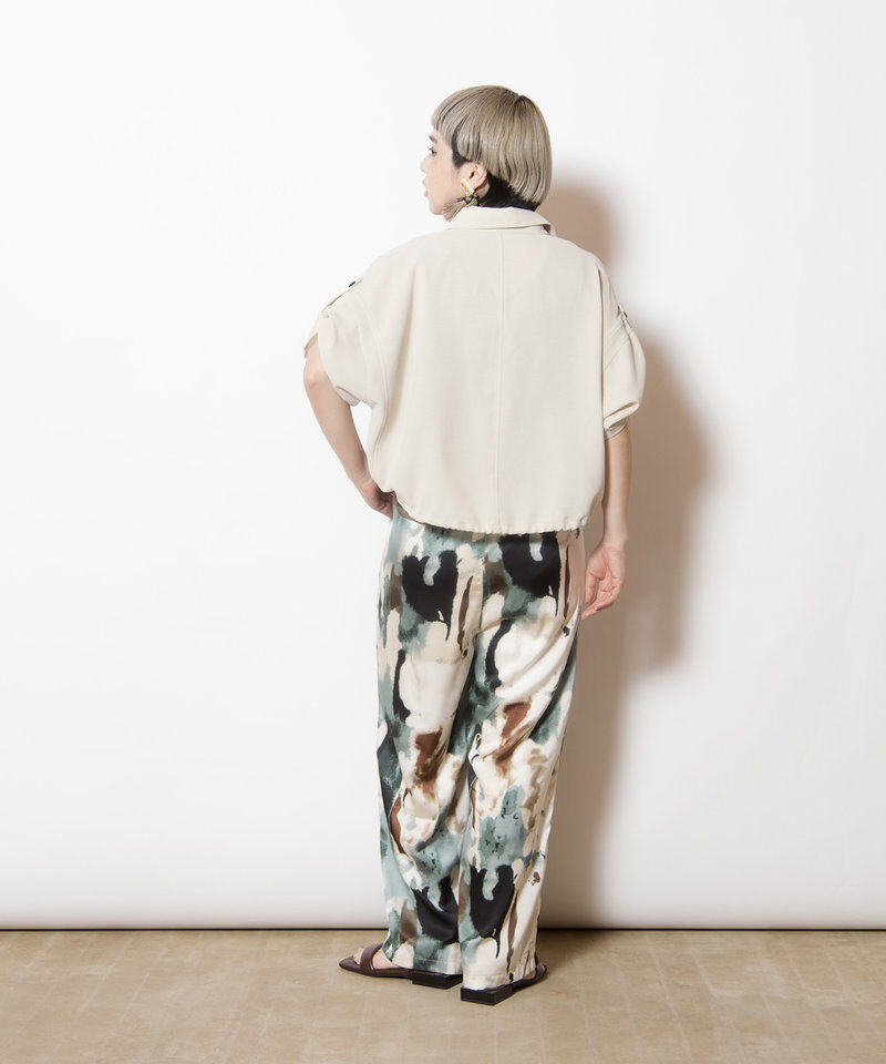  「クロップド切替シャツブラウス」|シャツ・ブラウス|