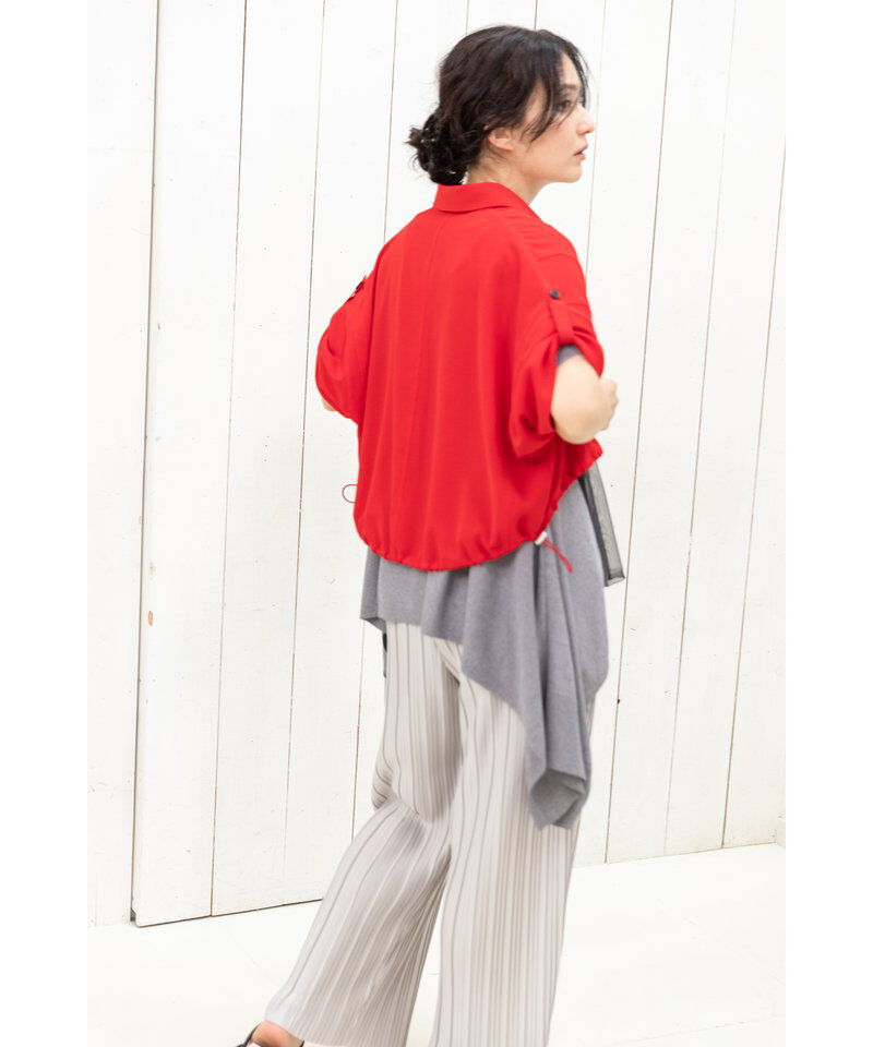  「クロップド切替シャツブラウス」|シャツ・ブラウス|