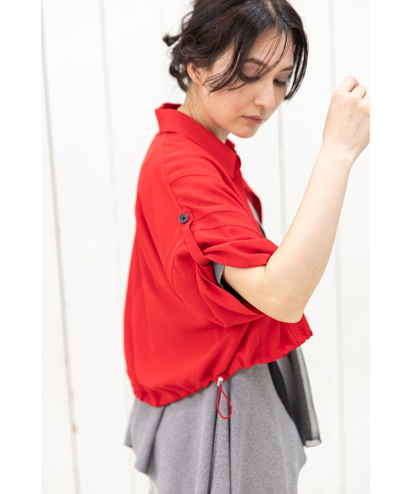 「クロップド切替シャツブラウス」|シャツ・ブラウス|