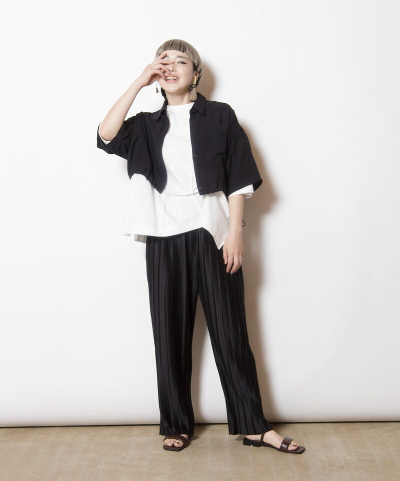  「クロップド切替シャツブラウス」|シャツ・ブラウス|