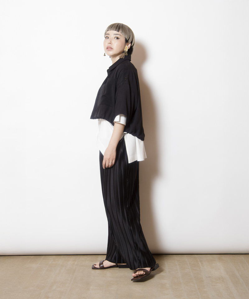  「クロップド切替シャツブラウス」|シャツ・ブラウス|