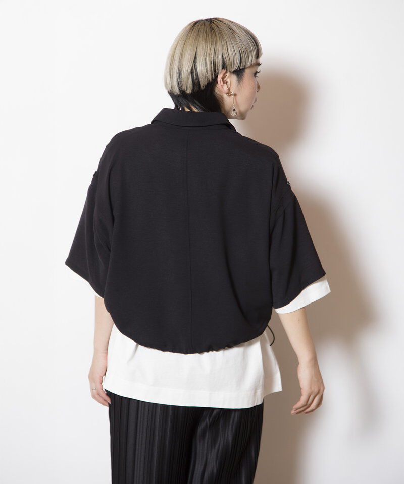 「クロップド切替シャツブラウス」|シャツ・ブラウス|