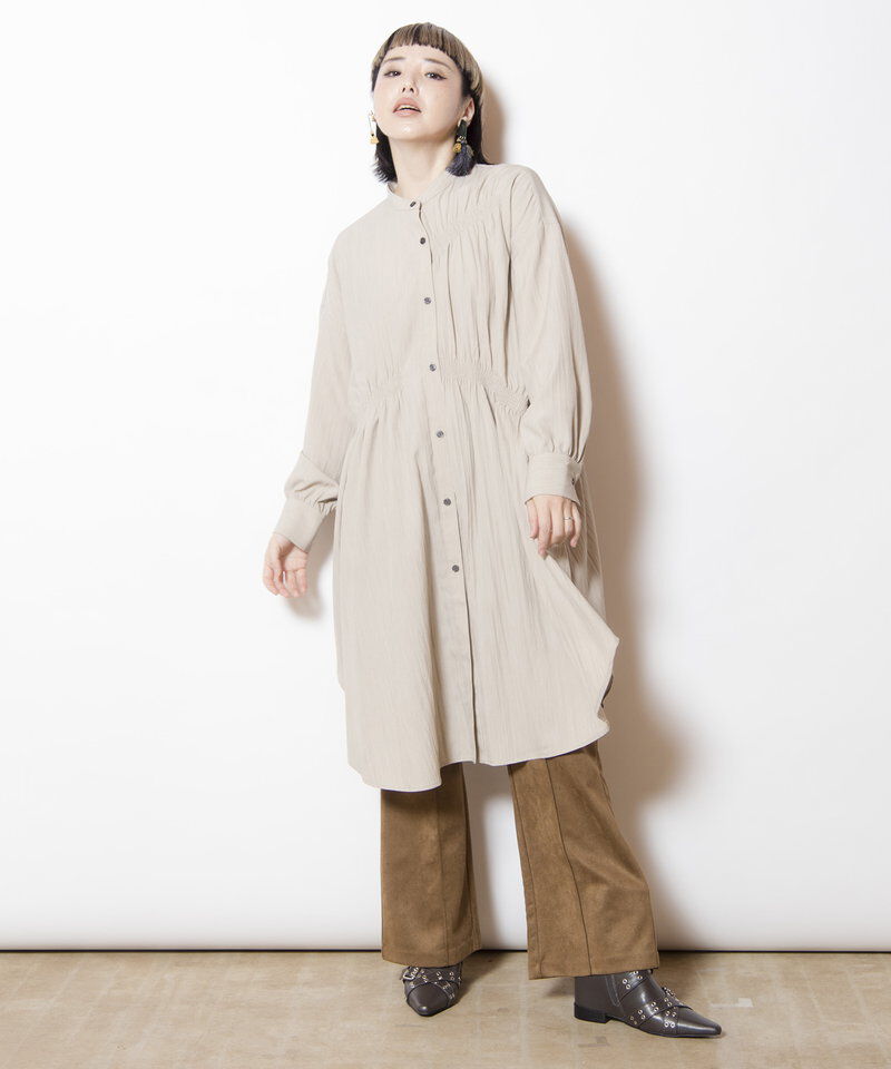  「シャーリングロングブラウス」|シャツ・ブラウス|