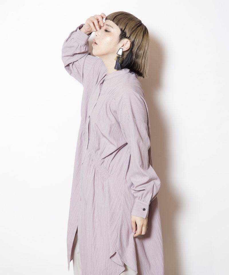  「シャーリングロングブラウス」|シャツ・ブラウス|
