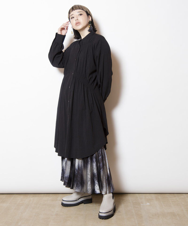  「シャーリングロングブラウス」|シャツ・ブラウス|