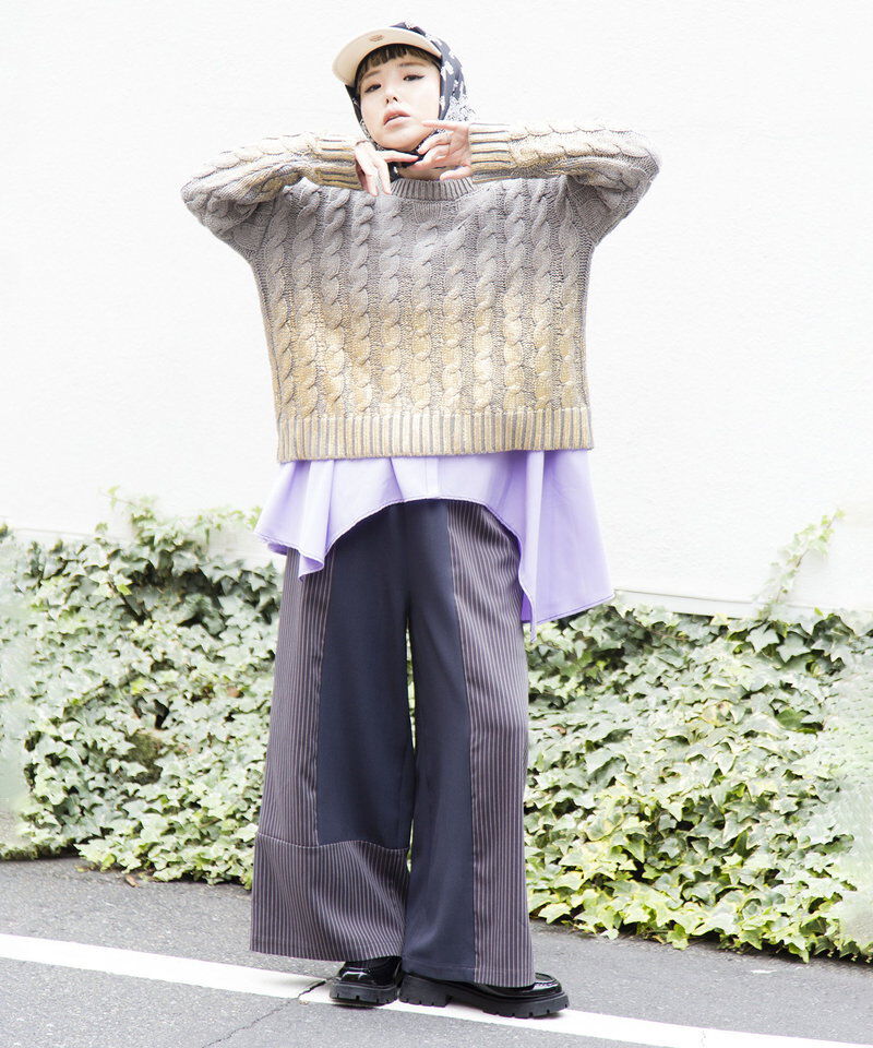  「ストライプ切替パンツ」|その他|