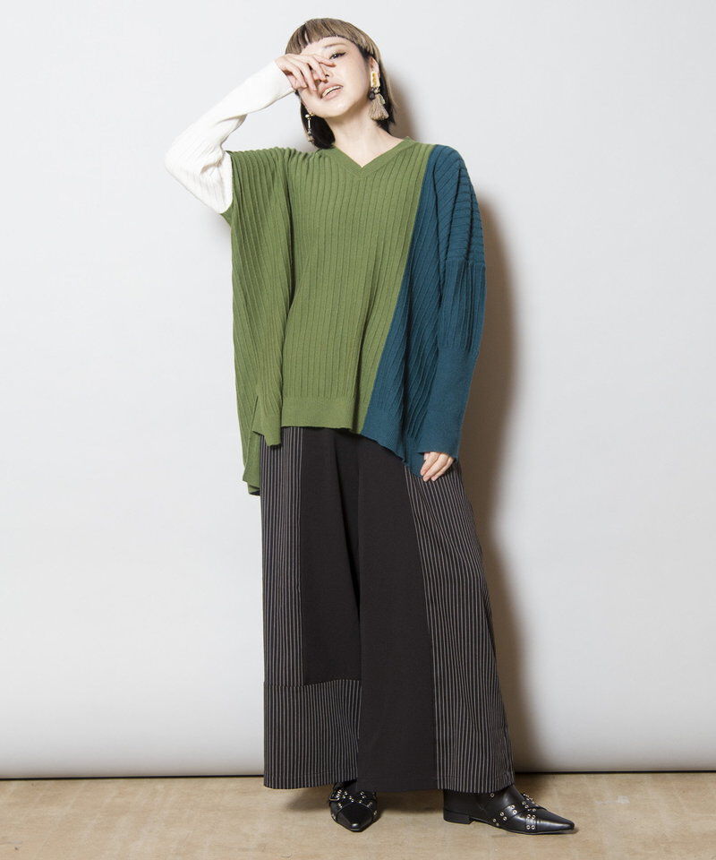  「ストライプ切替パンツ」|その他|