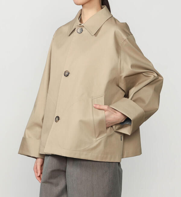 GYMPHLEX「Gymphlex | コットンギャバジン ショートコート WOMEN」|ステンカラーコート|