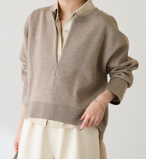  「スウェットライクラウンドヘムニット」|ニット・セーター|