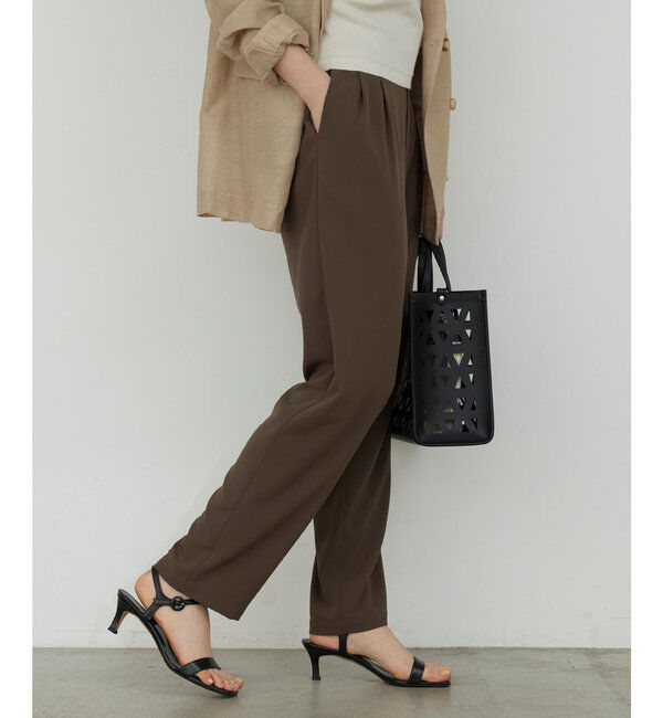  「【-3kg見えパンツ】【リニューアル！】ジャージーテーパードパンツ」|チノ|