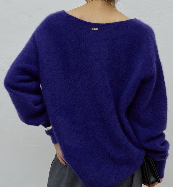  「【デコルテ美人ニット】ファーウールキーネックニット」|ニット・セーター|