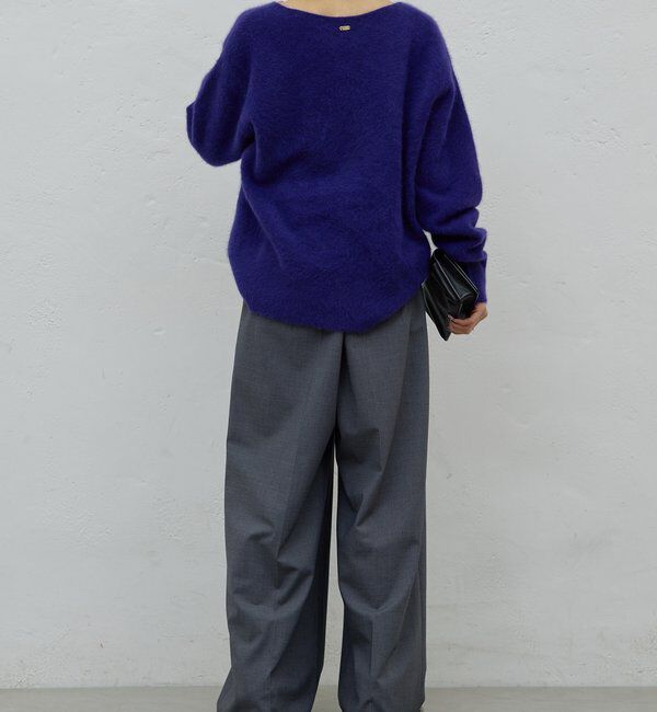  「【デコルテ美人ニット】ファーウールキーネックニット」|ニット・セーター|