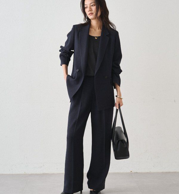  「【Atelier N5/アトリエヌメロサンク】ツイードセミワイドパンツ」|チノ|