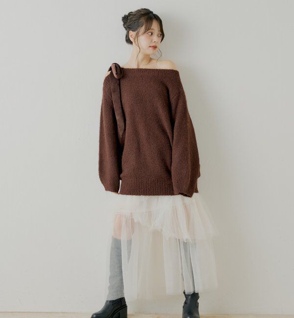  「【REVIVAL/WEB限定】ベロアリボンシャギーワンピース」|ワンピース|