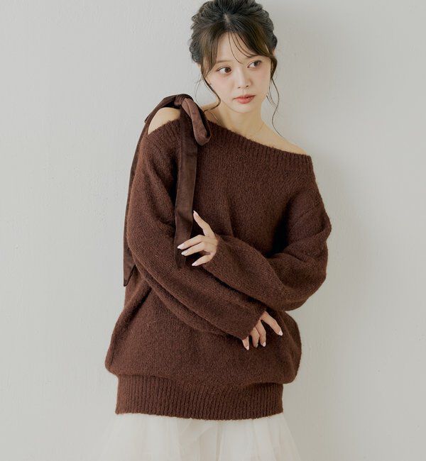  「【REVIVAL/WEB限定】ベロアリボンシャギーワンピース」|ワンピース|