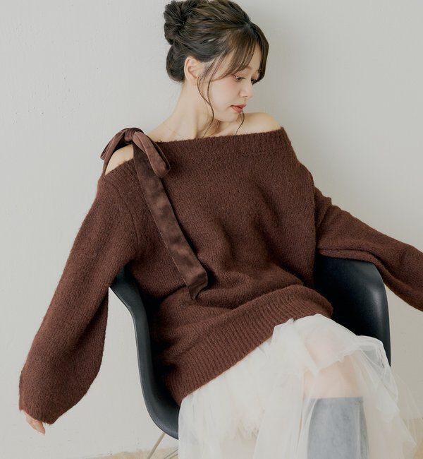  「【REVIVAL/WEB限定】ベロアリボンシャギーワンピース」|ワンピース|