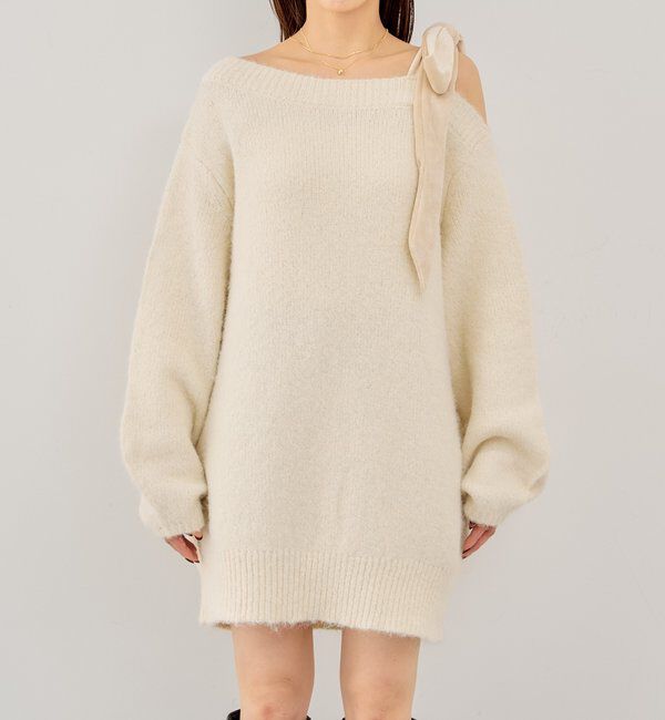  「【REVIVAL/WEB限定】ベロアリボンシャギーワンピース」|ワンピース|