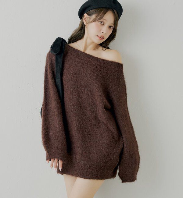  「【REVIVAL/WEB限定】ベロアリボンシャギーワンピース」|ワンピース|ブラウンその他3