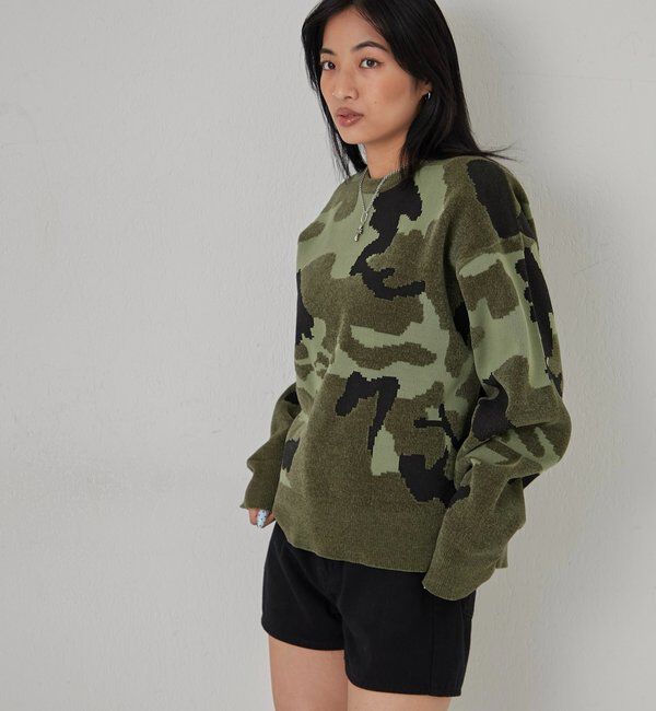  「KOOKYN MOHAIR BLEND CAMO CREWNECKSWEATER」|ニット・セーター|