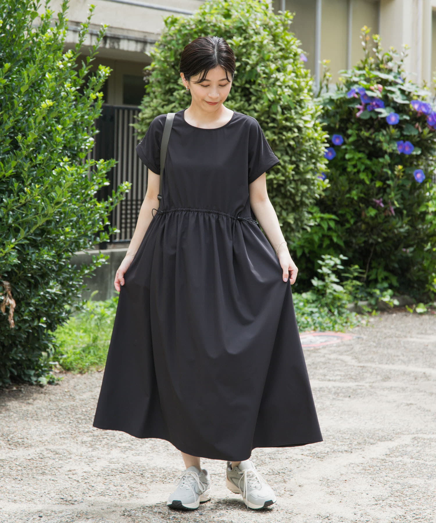 URBAN RESEARCH DOORS「『UR TECH』サマシェアウエストドロストワンピース」|ワンピース|