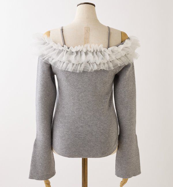  「チュールフリルオフショルニット」|ニット・セーター|