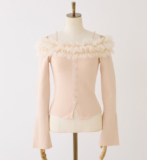  「チュールフリルオフショルニット」|ニット・セーター|