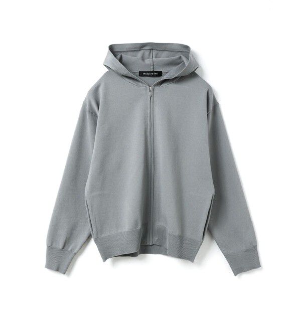 mizuiro ind「mizuiro ind ジップフードニットプルオーバー」|Tシャツ・カットソー|ライトグレー