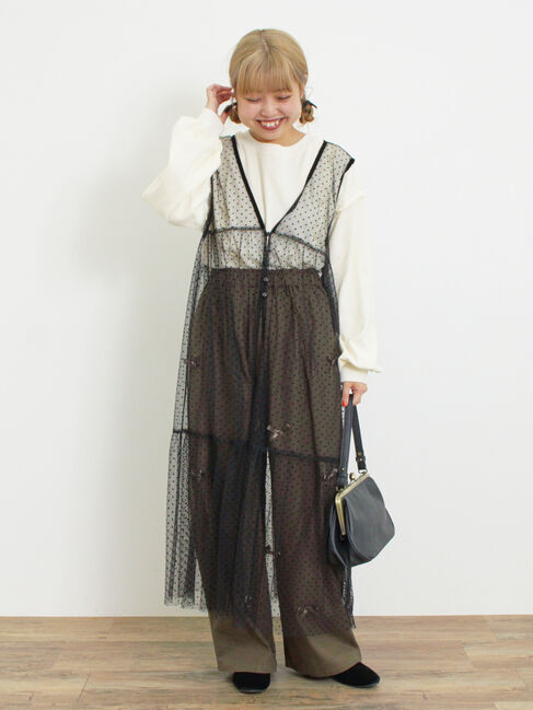 Samansa Mos2「チュール前後2WAYワンピース」|ワンピース|ブラック