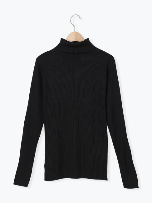 Samansa Mos2「【マシンウォッシャブル】ニットリブタートルネック」|ニット・セーター|