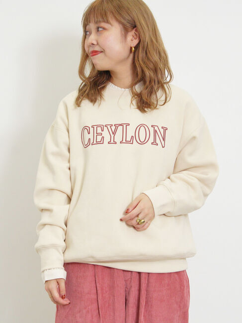 Samansa Mos2「裏ボアロゴプリントスウェット」|Tシャツ・カットソー|