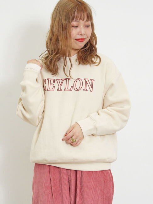 Samansa Mos2「裏ボアロゴプリントスウェット」|Tシャツ・カットソー|