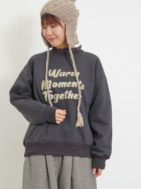 Samansa Mos2「裏ボアロゴプリントスウェット」|Tシャツ・カットソー|