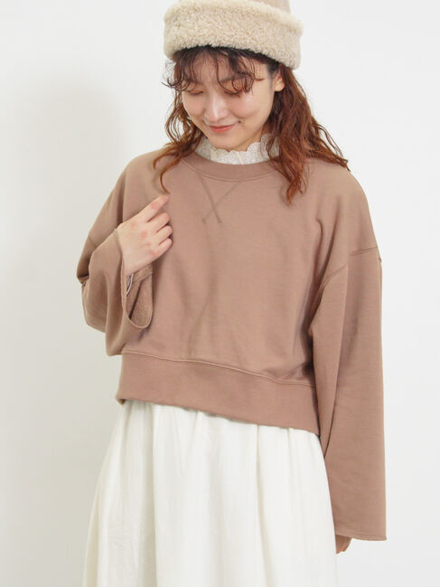 Samansa Mos2「◎ショート丈スウェット」|Tシャツ・カットソー|