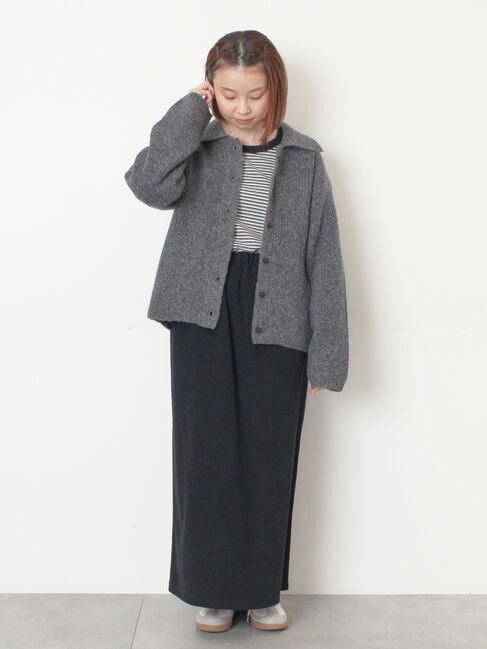 Samansa Mos2「襟付ニットカーディガン」|カーディガン|