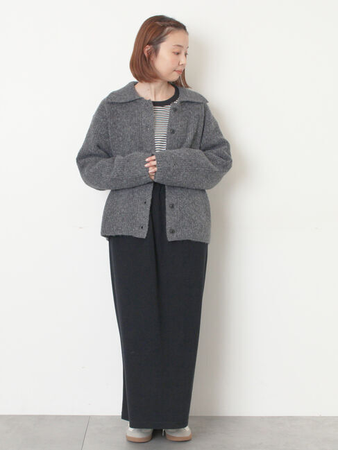 Samansa Mos2「襟付ニットカーディガン」|カーディガン|