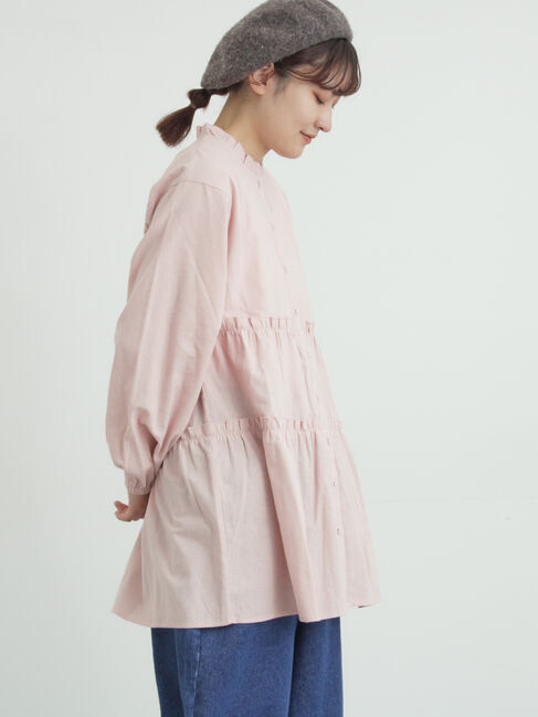 Samansa Mos2「柄アソートティアードフリルチュニック」|シャツ・ブラウス|