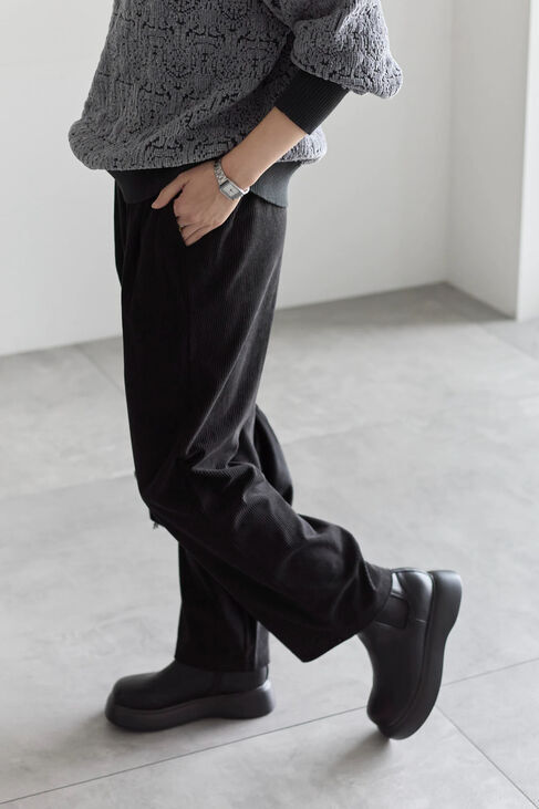 Samansa Mos2 blue「カットコールパンツ」|その他|