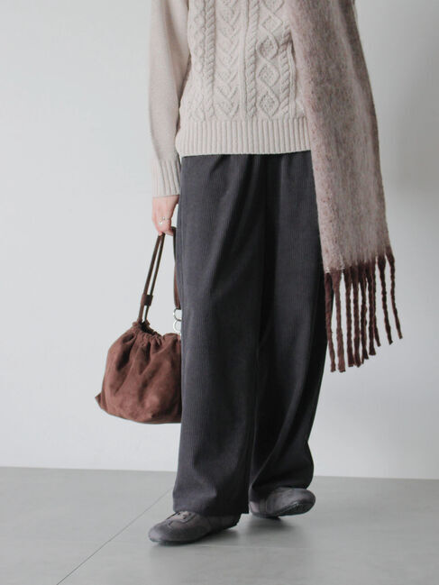 Samansa Mos2 blue「カットコールパンツ」|その他|