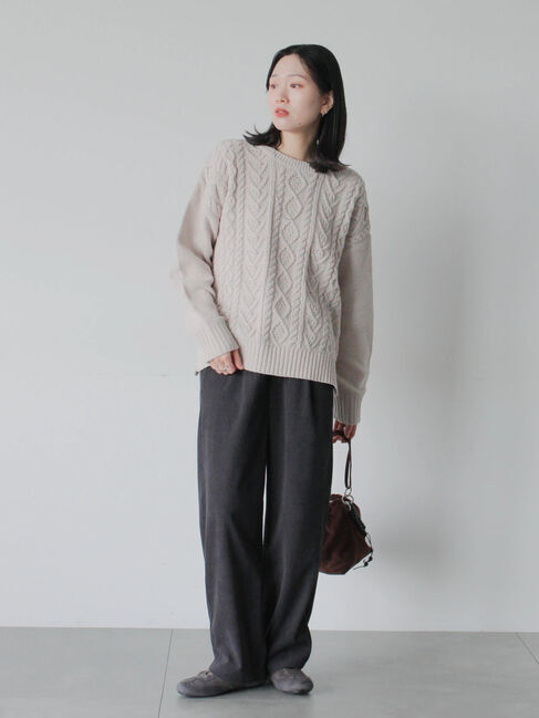 Samansa Mos2 blue「カットコールパンツ」|その他|