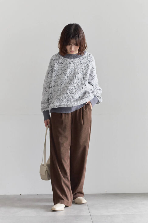 Samansa Mos2 blue「カットコールパンツ」|その他|